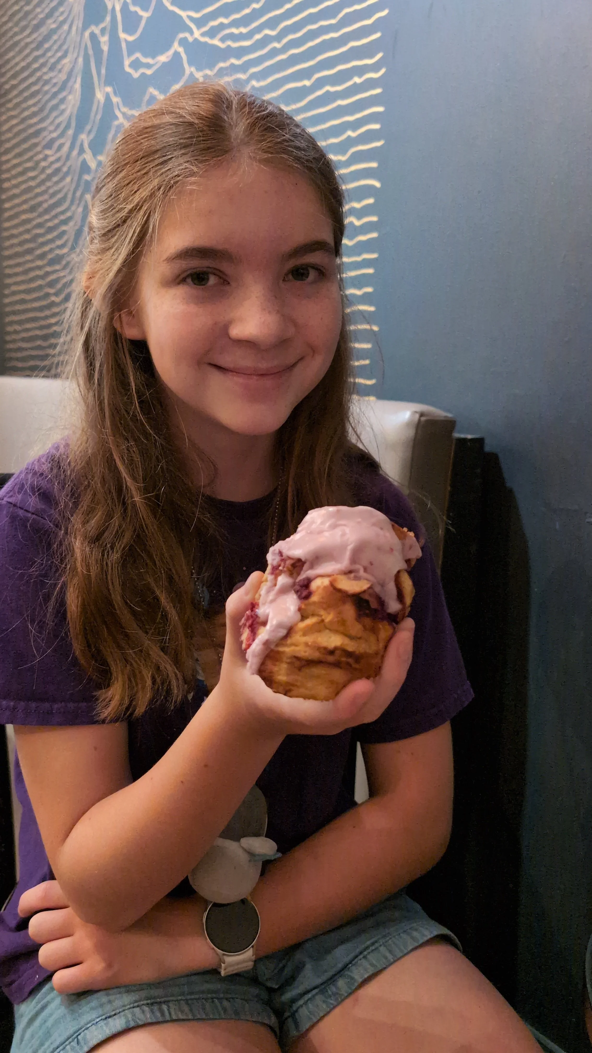 Me with a Raspberry Scone in Cafe 23