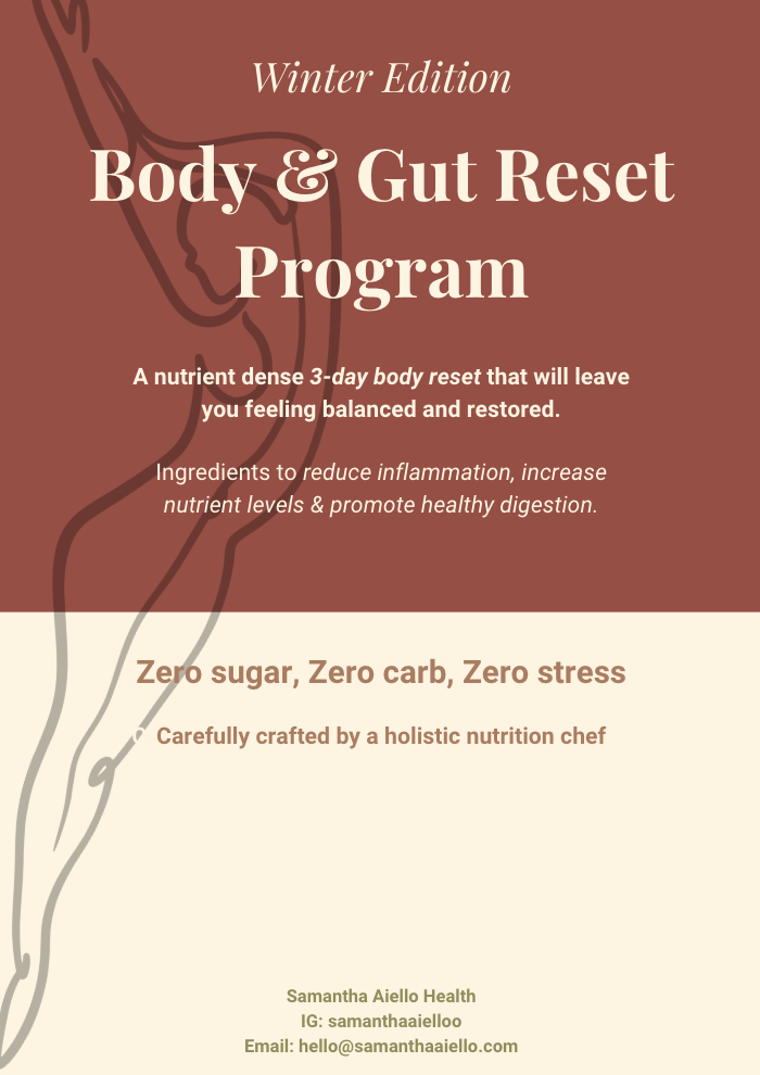 (Winter) Body & Gut Reset - 3 Day Meal Plan