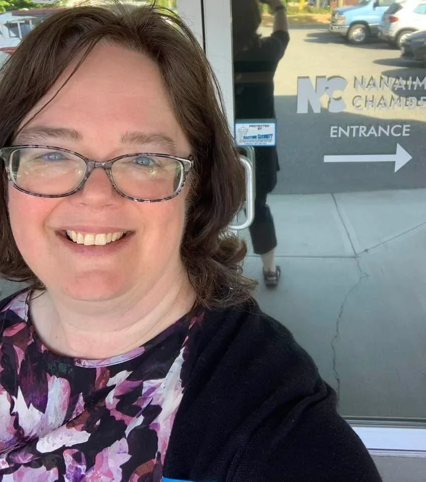 At Nanaimo Chamber, bright and early...or just early