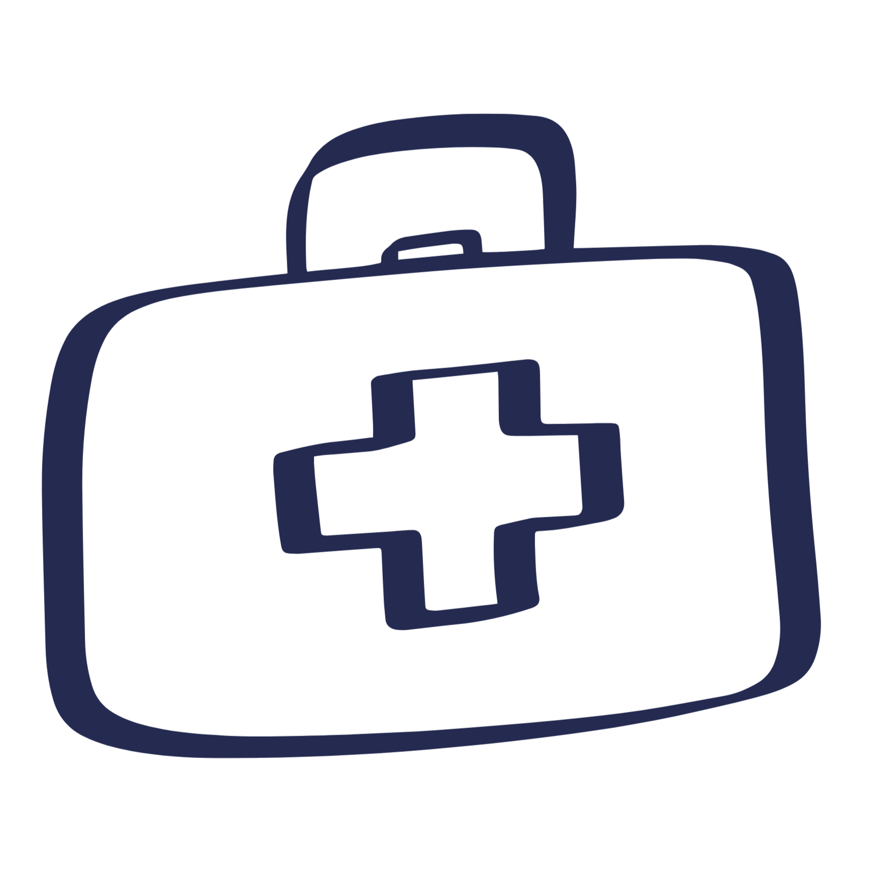 Illustration of a doctor's bag with a cross symbol on the front.