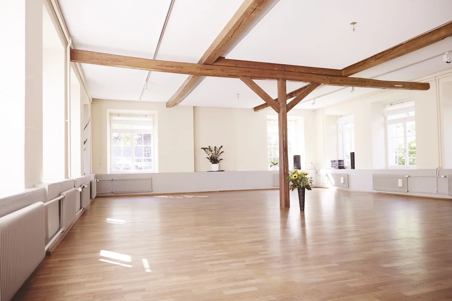 Sommer Yoga Retreat – heller Übungsraum im Seminarhaus Lindenbühl