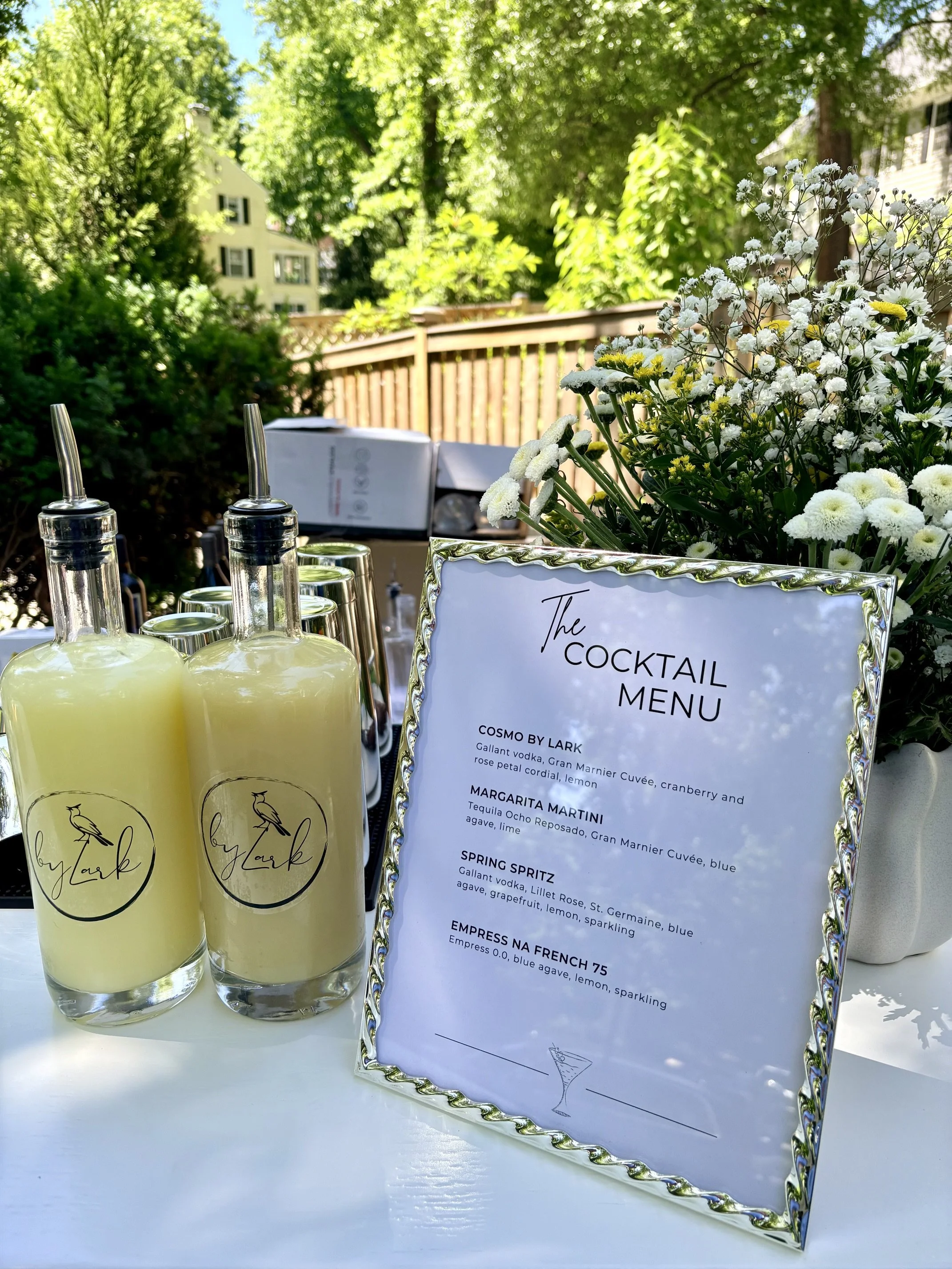 byLARK menu and bottles