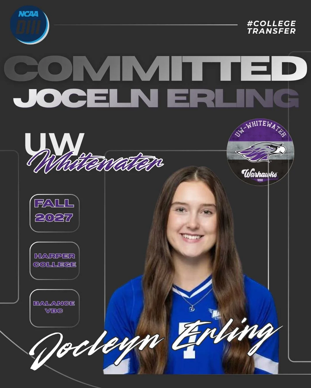 🎉🏐 BALANCE ALUM ANNOUNCEMENT 🏐🎉

Congratulations to Jocelyn on her commitment to continue her volleyball career at UW&ndash;Whitewater!

Jocelyn's success is a great example of how the junior college path can lead to incredible opportunities. Aft