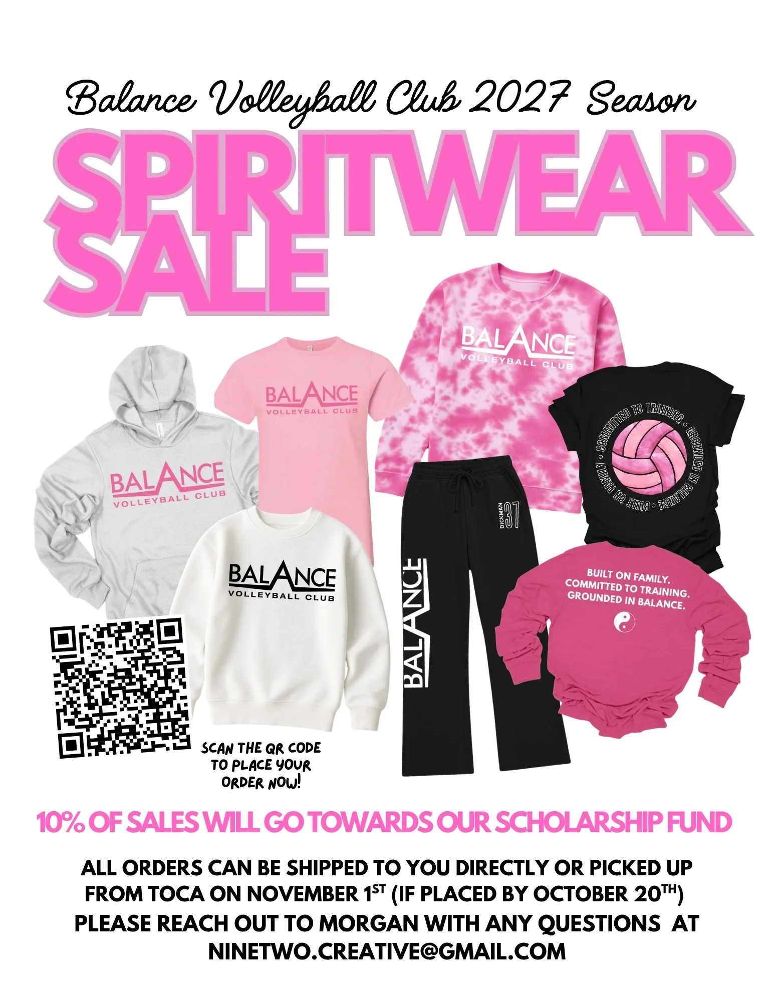 Our Balance Volleyball Club Spiritwear Store is OPEN! 🎉

🔥 LIVE PRESS-ON BOOTH &mdash; TODAY!
The booth opens at 1:45 PM during our Parent Meeting. Choose from select shirts &amp; sweatshirts, customize your design and pick it up before you leave! 