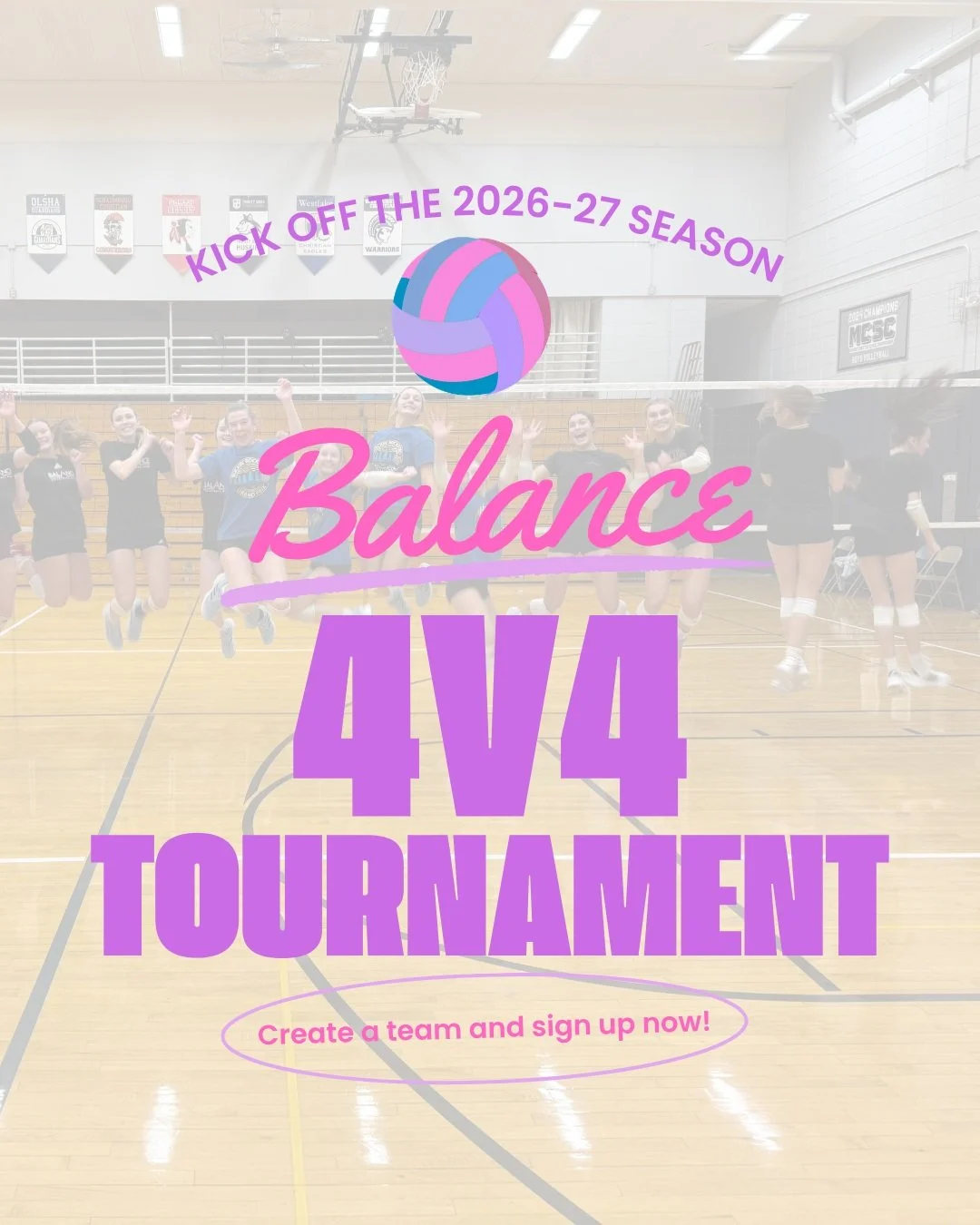 🏐 IT&rsquo;S BACK!! 🎉🔥

The Balance 4v4 Tournament is back for another year, and we can&rsquo;t wait to see you all there!

Grab your teammates, get creative, and get ready for a day full of competition and fun.

HOW TO PLAY 👇
1️⃣ Form a team of 
