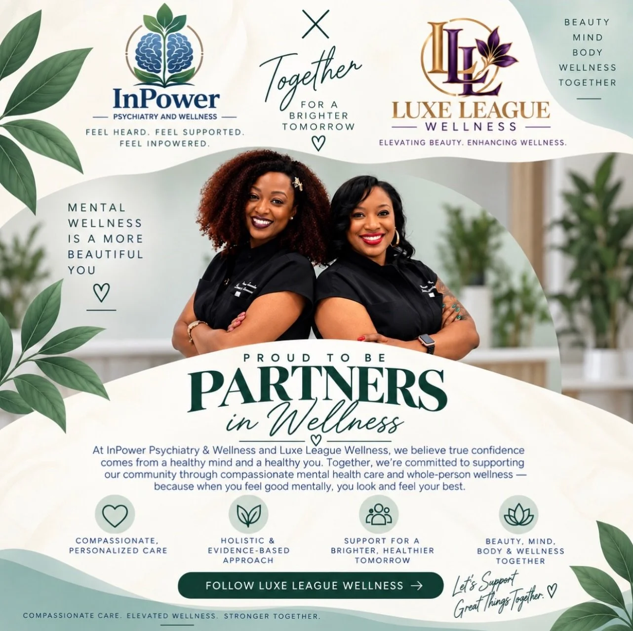 🌿 Whole-person care. Meaningful connections. 🌿

At InPower Psychiatry &amp; Wellness, I believe mental health is connected to the whole person mind, body, lifestyle, and overall well-being.

I&rsquo;m excited to partner with Luxe League Wellness as