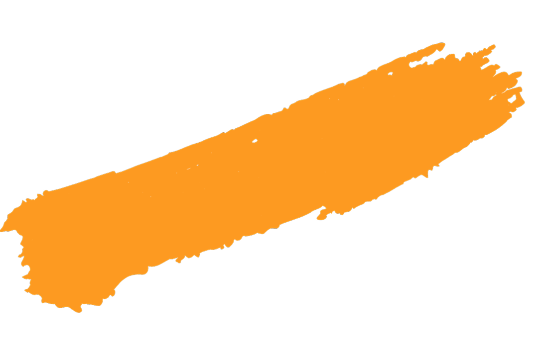 Orange brushstroke on black background.