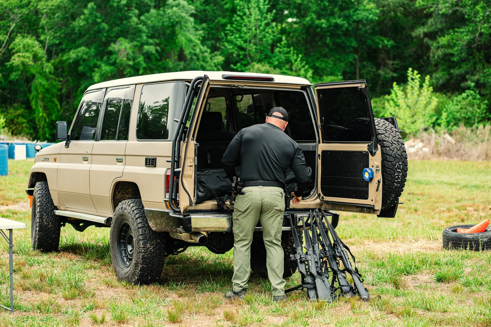 Professional commercial photography capturing tactical security training and brand storytelling for a corporate services company.