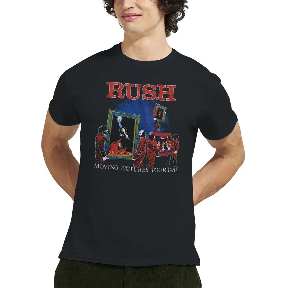 Rush Moving Pictures Tour 1981 Graphic T-Shirt - Vintage Rock Concert Tee