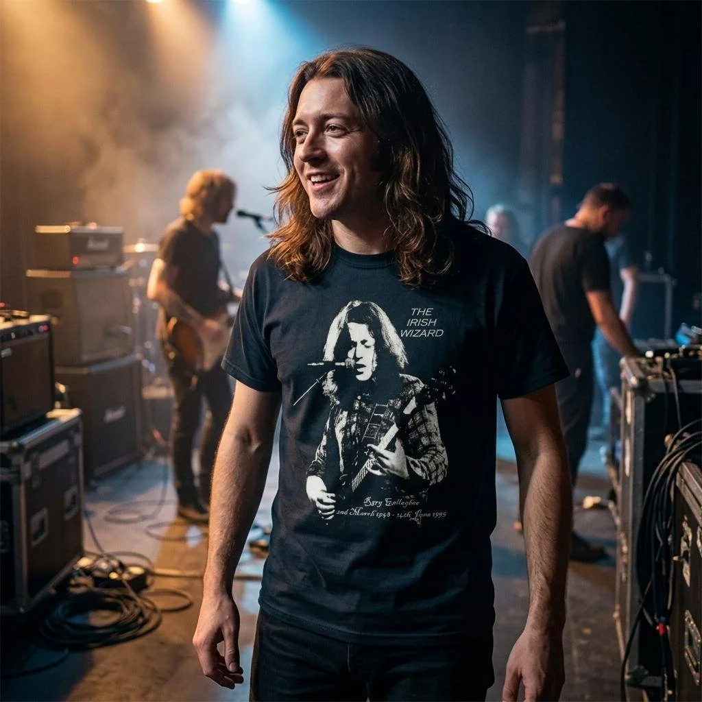 Rory Gallagher Tribute T-Shirt – Classic Heavyweight Irish Guitar Legend Tee