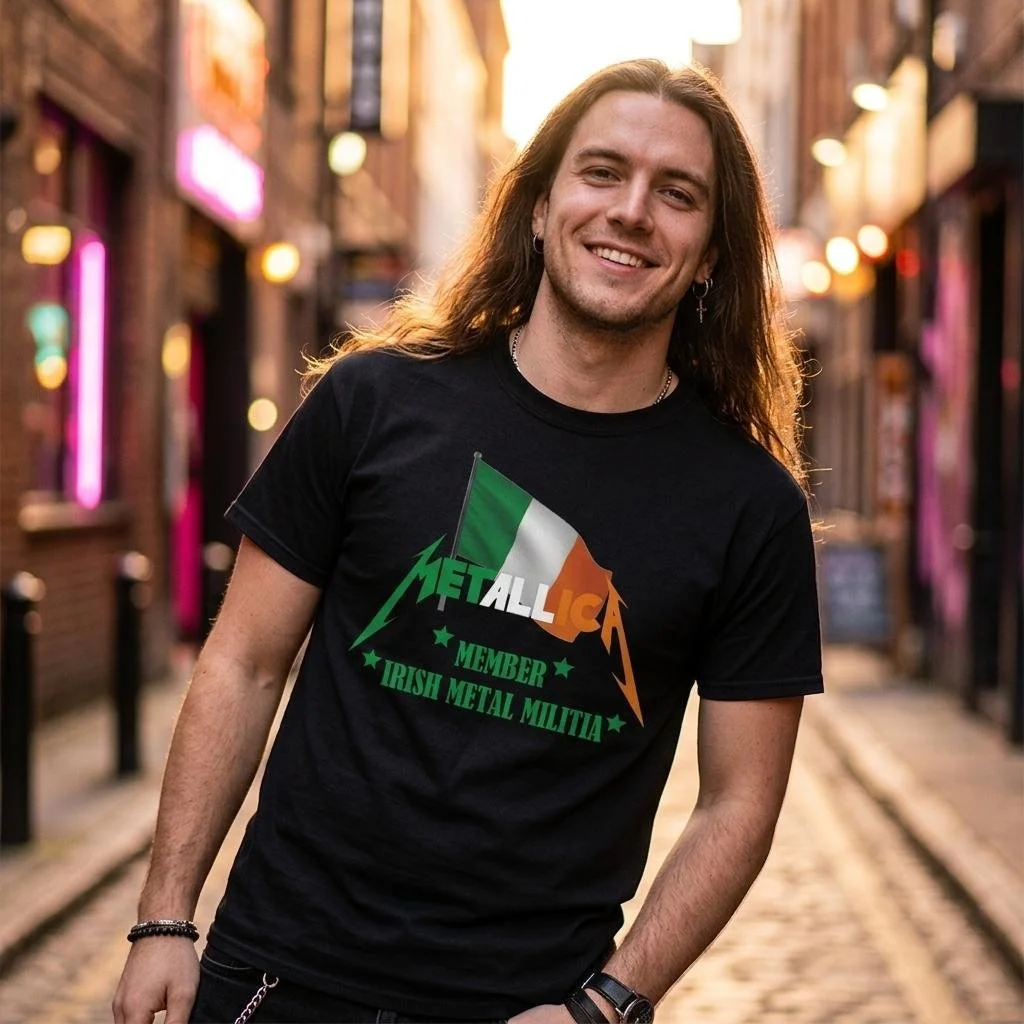 Metallica Irish Metal Militia Heavyweight Cotton T-Shirt