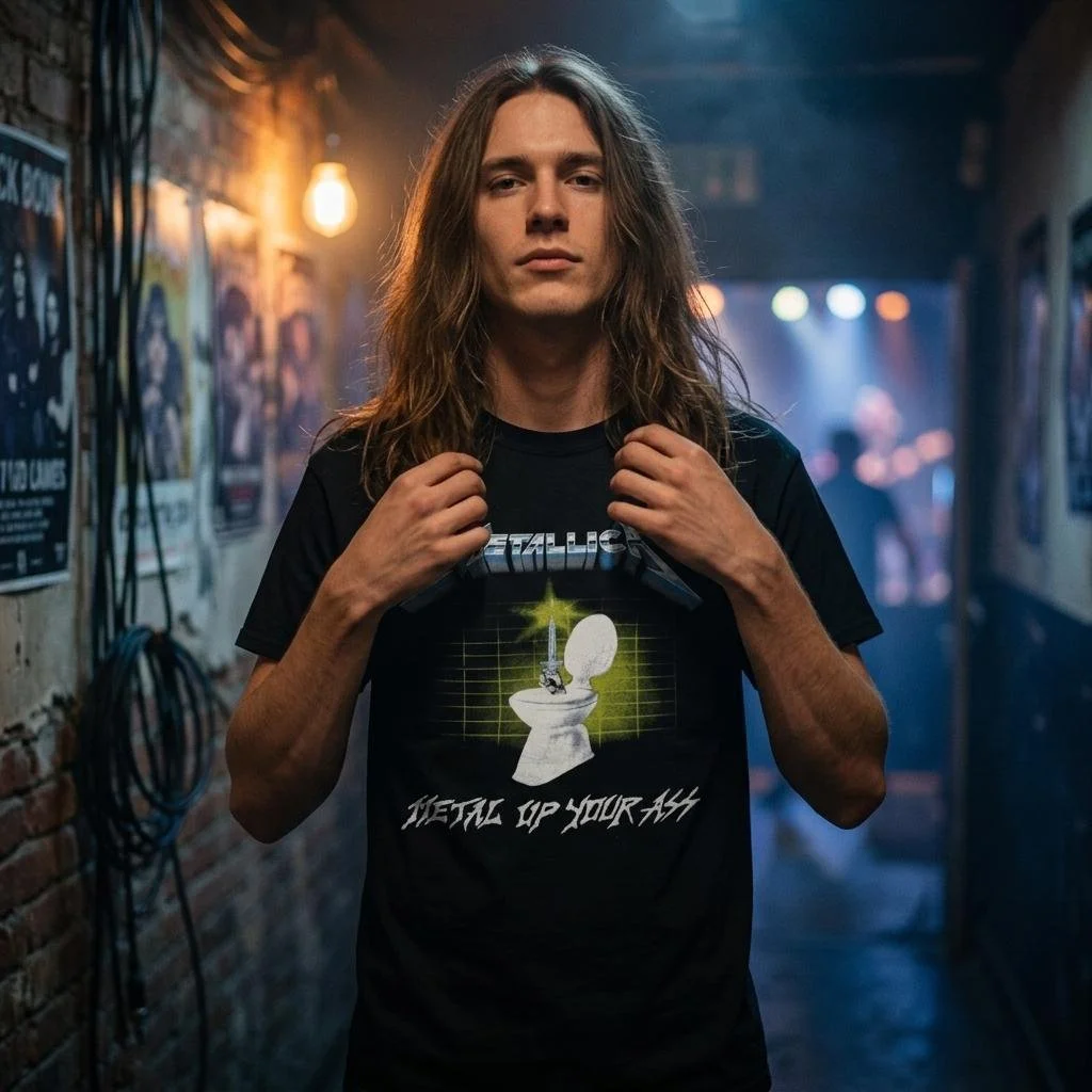 Metallica Metal Up Your Ass Replica T-Shirt - Heavyweight Cotton Band Tee