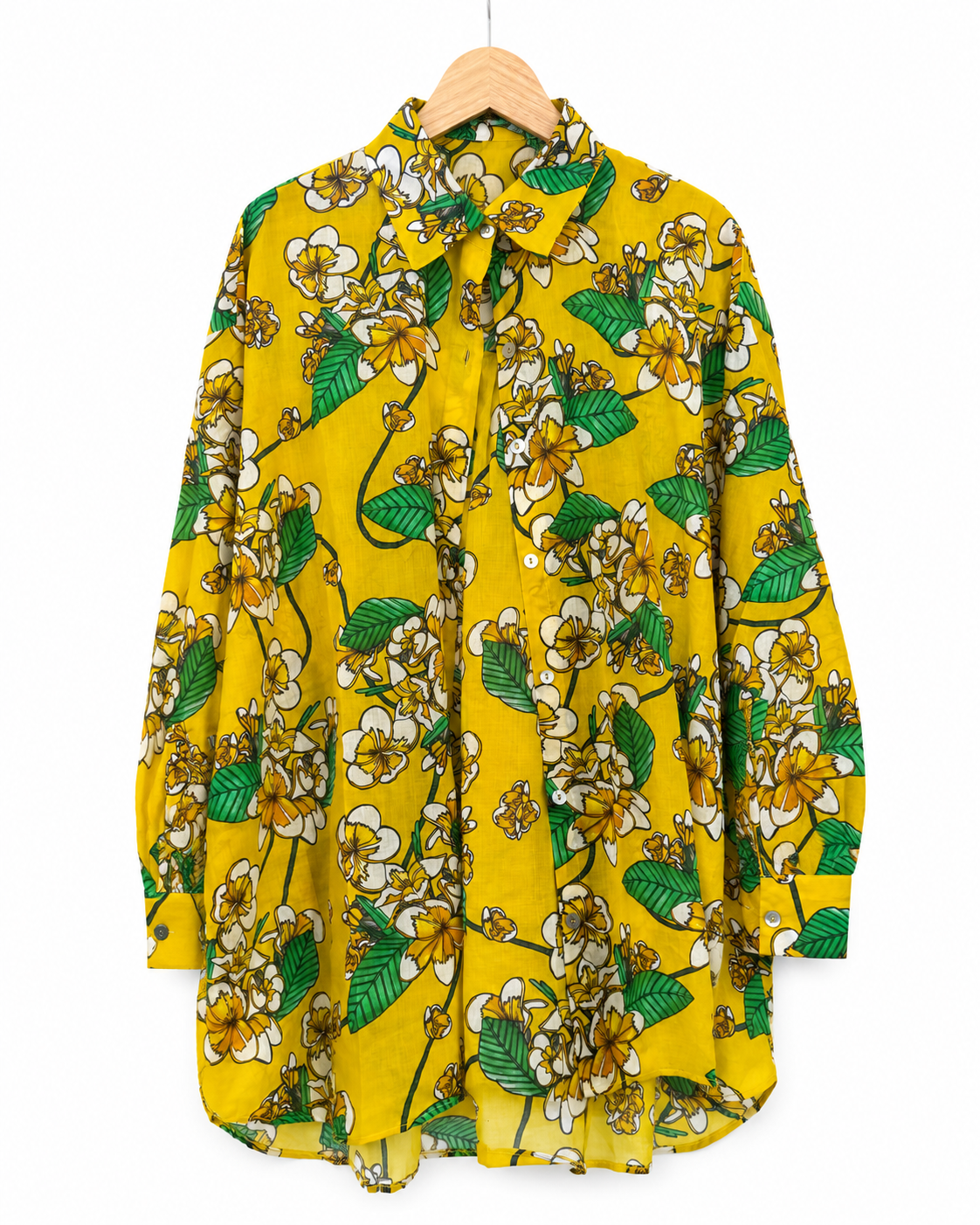 YELLOW FRANGIPAN - RELAXED LINEN COTTON SHIRT (copia)