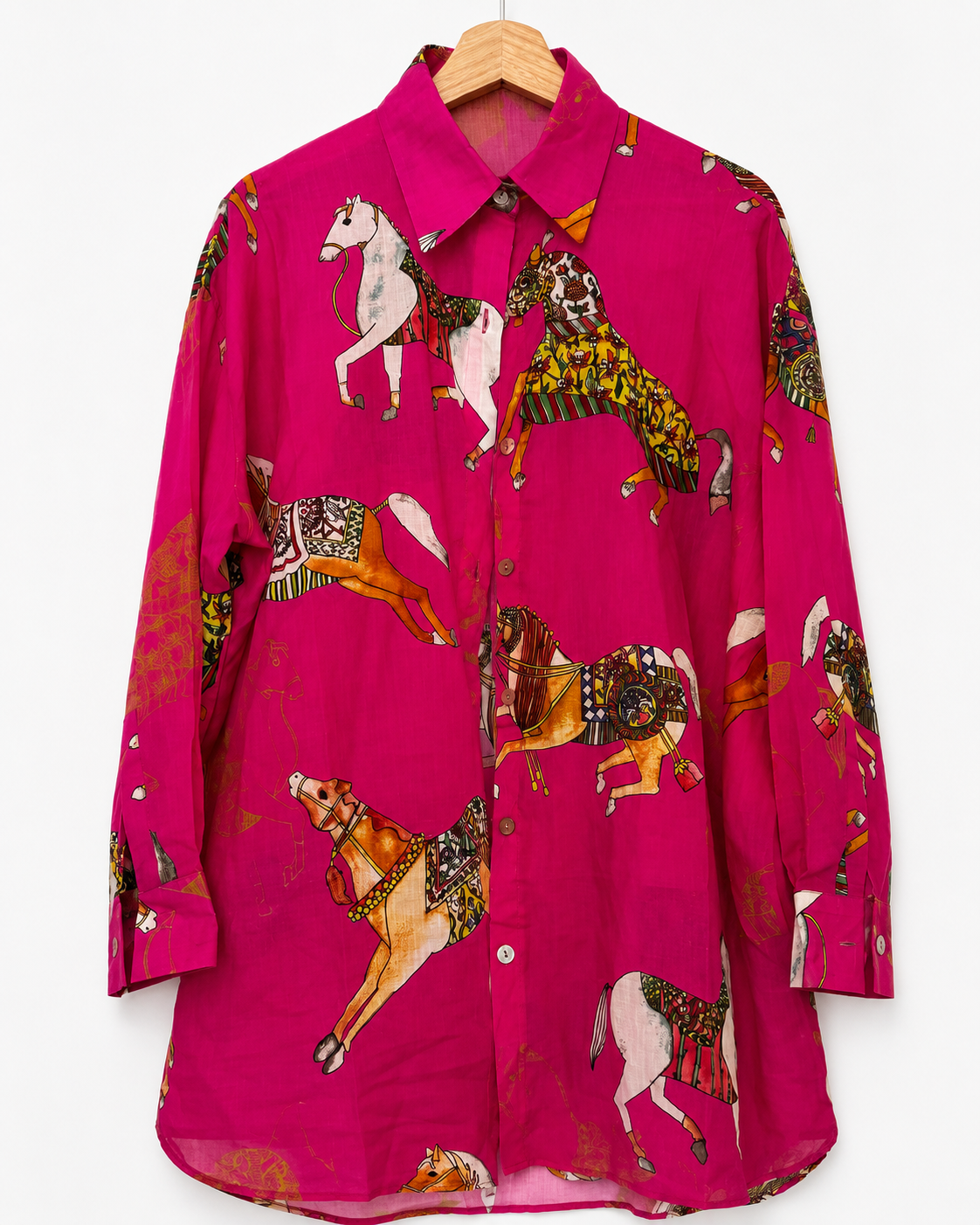 INDIAN HORSES - RELAXED LINEN COTTON SHIRT
