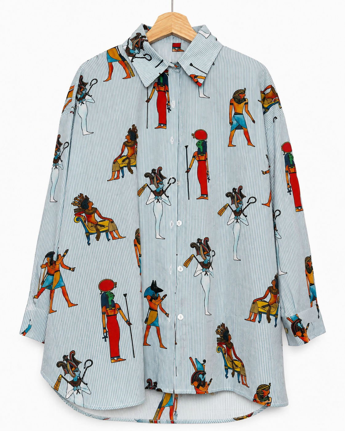 EGYPTIAN CHARACTERS - RELAXED LINEN COTTON SHIRT