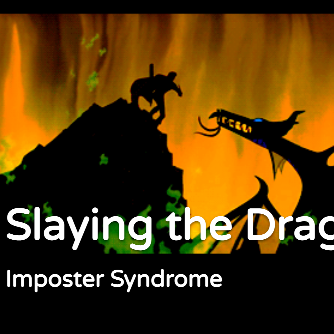 Title slide from a training deck called: Slaying the Dragon, with an image of a knight fighting a dragon in the background.