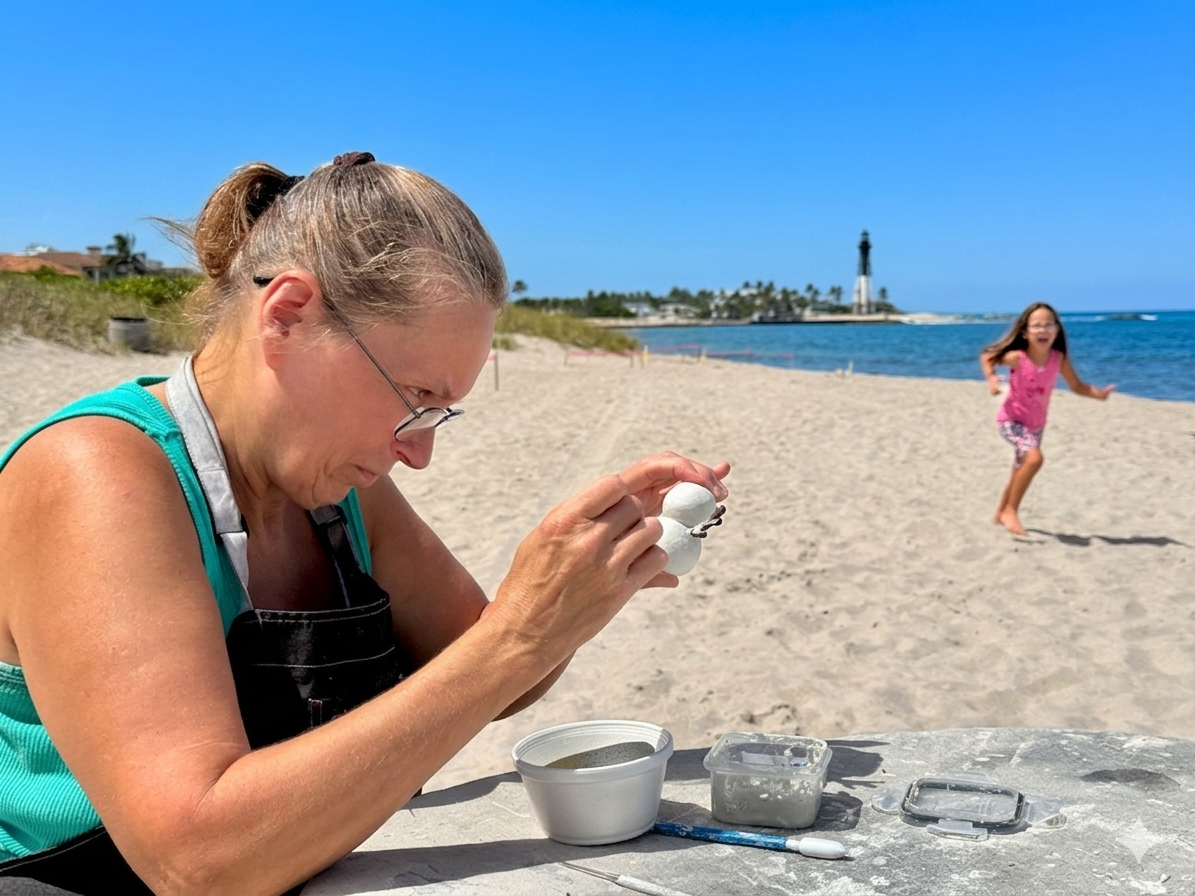 Christmas decorations handcrafted at the beach