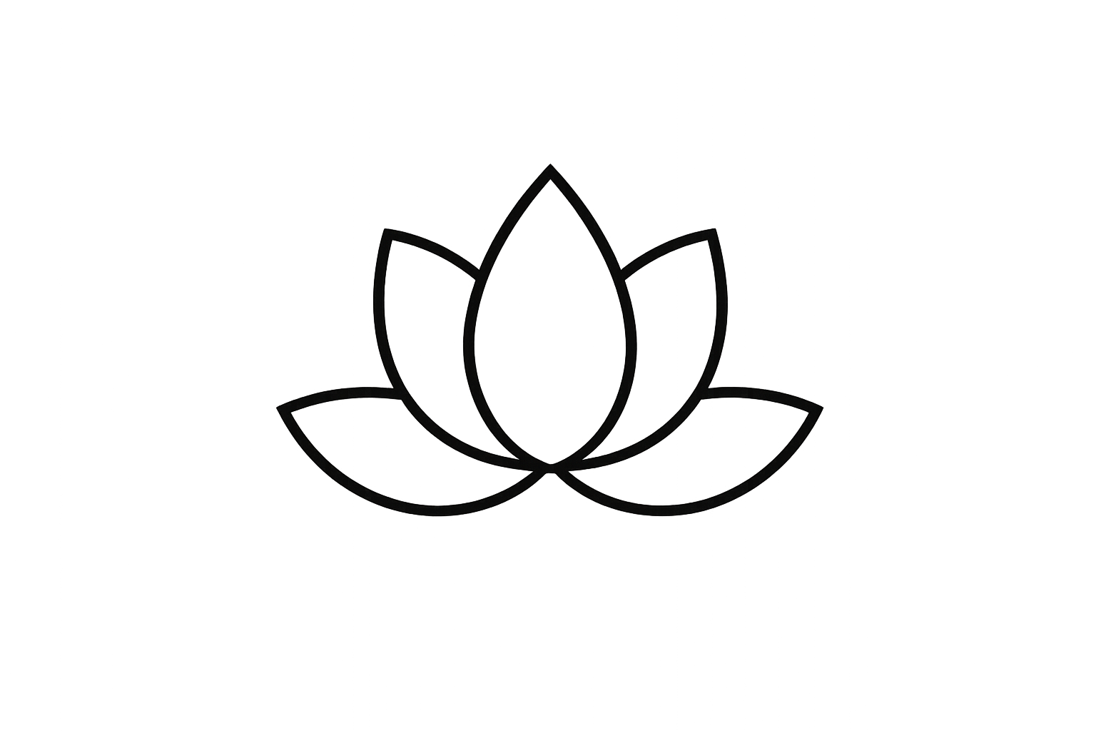 Outline of a lotus flower, consisting of multiple petals.