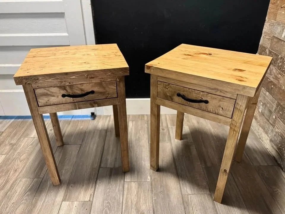 Rustic End Table w/Drawer Set