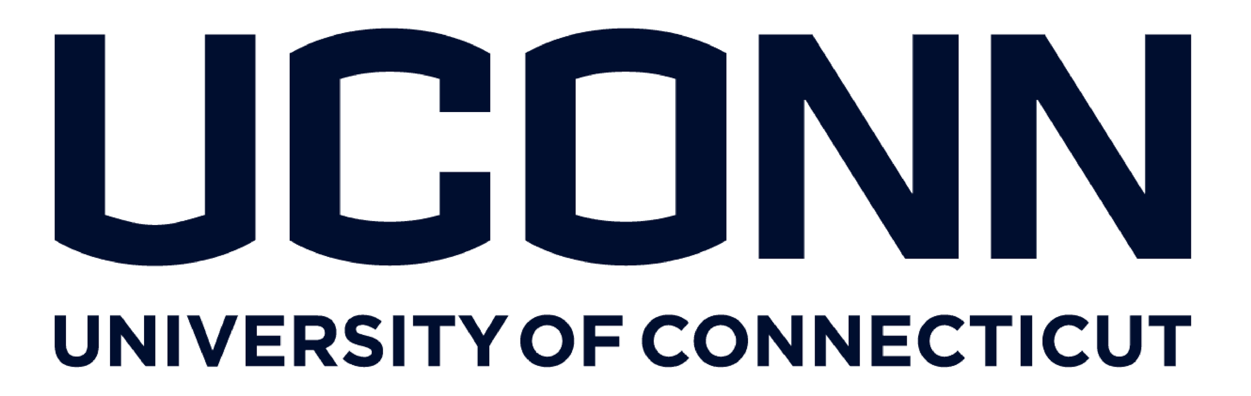 UConn University of Connecticut logo with navy blue text on a white background.