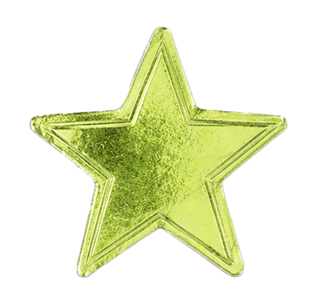 Green five-pointed star-shaped object with a textured surface.