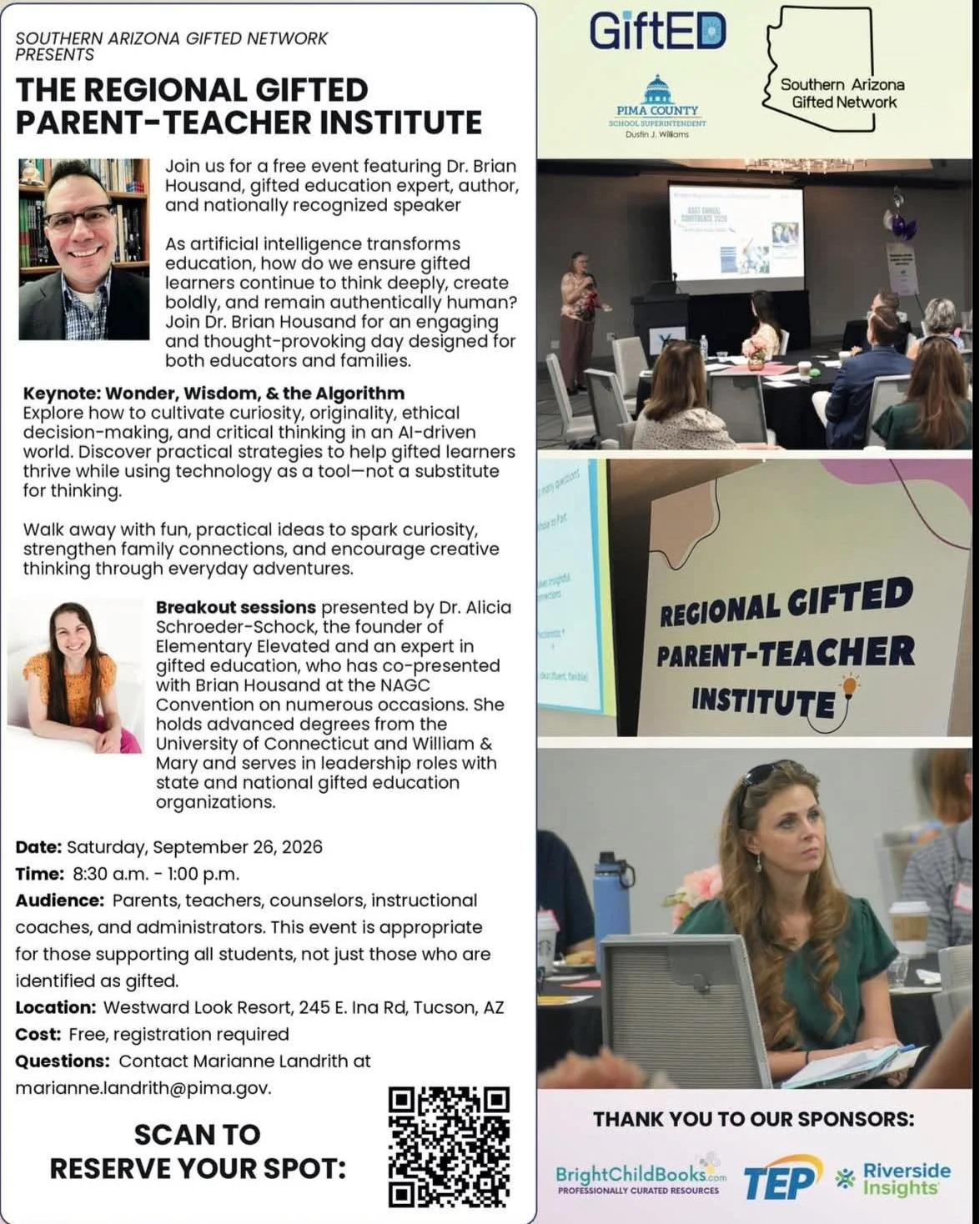 🎉Tomorrow I head to Tucson for the Regional Gifted Parent Teacher Institute!🎉

I&rsquo;m excited to spend time with educators and families, talk about some of my favorite topics, and catch up with my bestie, the infamous Brian Housand!

Bonus: It i