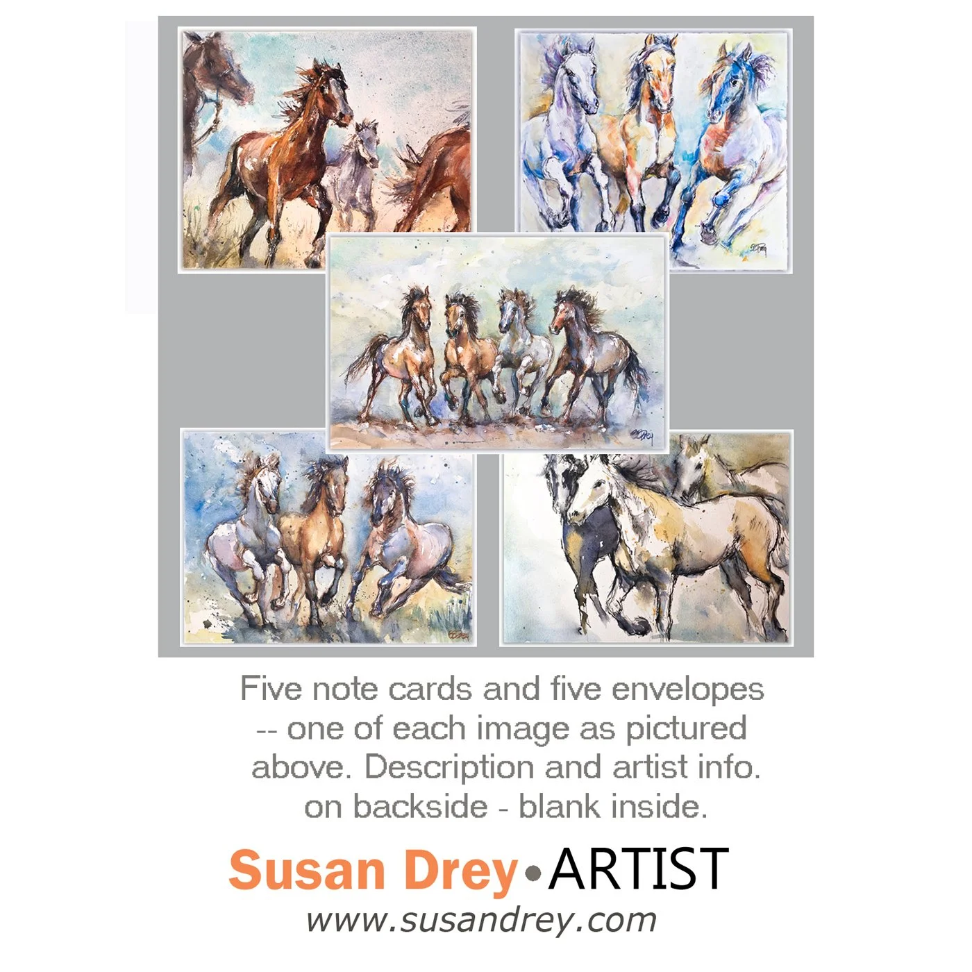 Wild Horse Notecards - 5pk