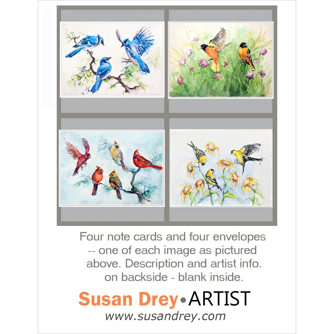 Colorful Song Birds - 4 pk