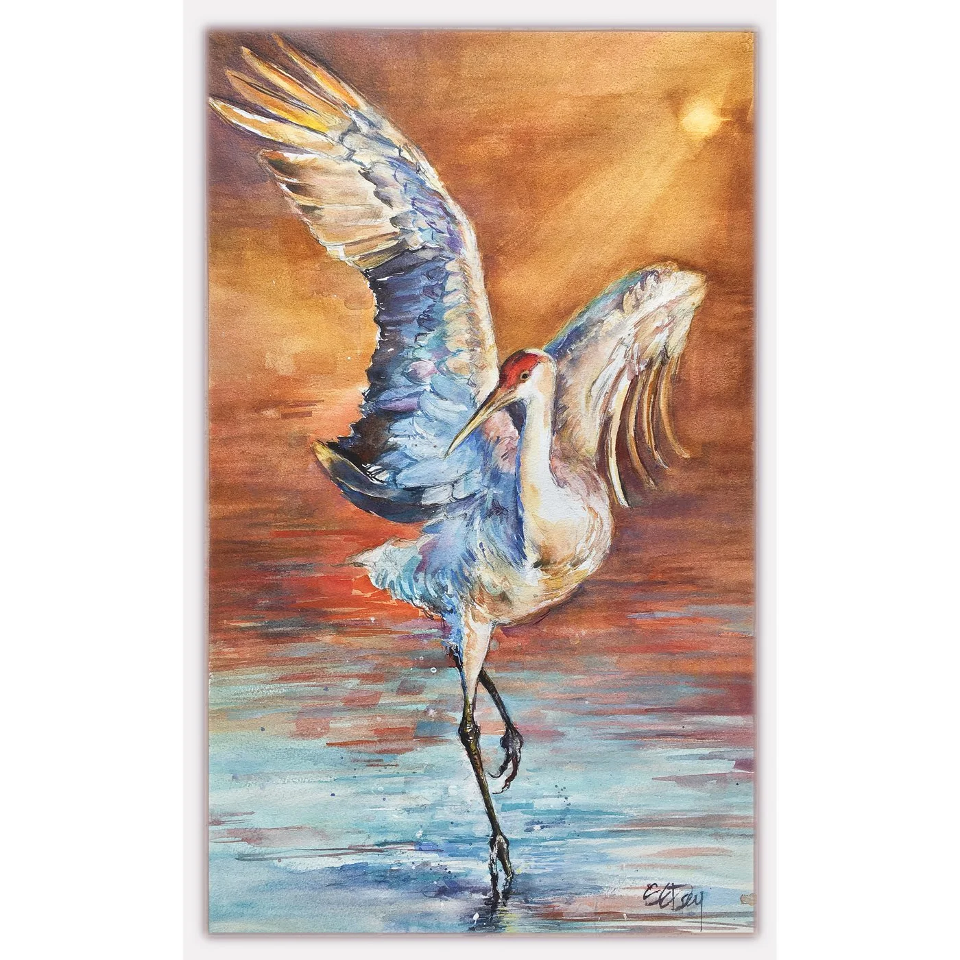 Sunlit Crane