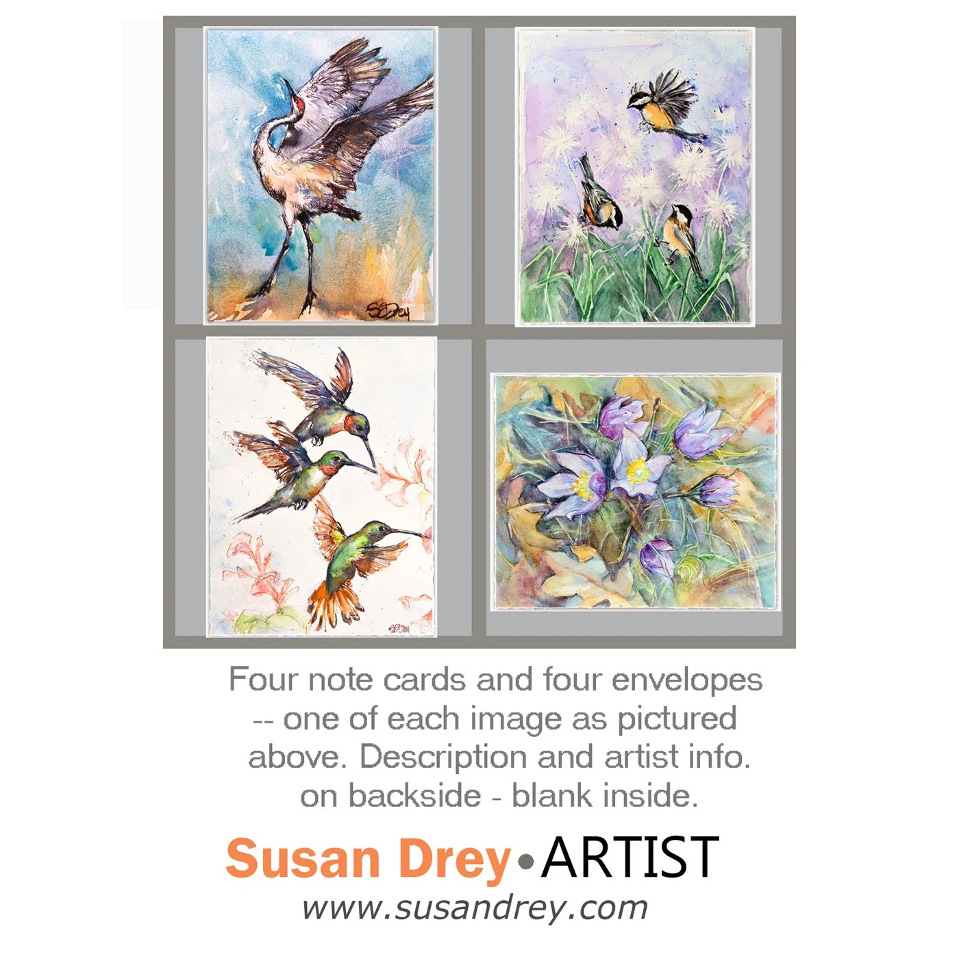 Susan's favorite Notecards - 4 pk