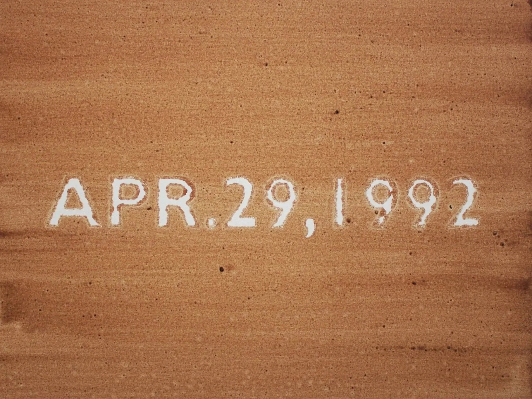 Juan Capistrán, April 29, 1992 (Fidel), 2012. Blood, sweat, tears, orange juice, and ashes.