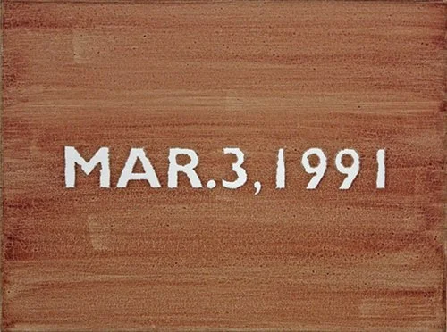 Juan Capistrán, Sunday, March 3, 1991 (Rodney), 2012. Blood, sweat, and tears on canvas.