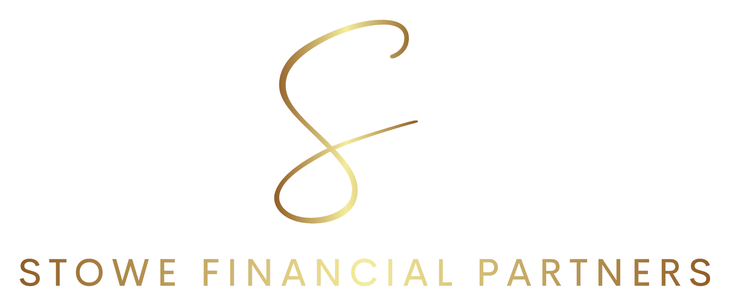 Logo for Stowe Financial Partners with stylized 'S' in black, gold, and blue.