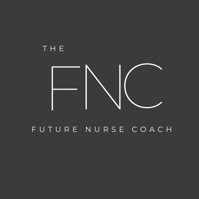 Logo with the text 'The FNC Future Nurse Coach' on a dark gray background.