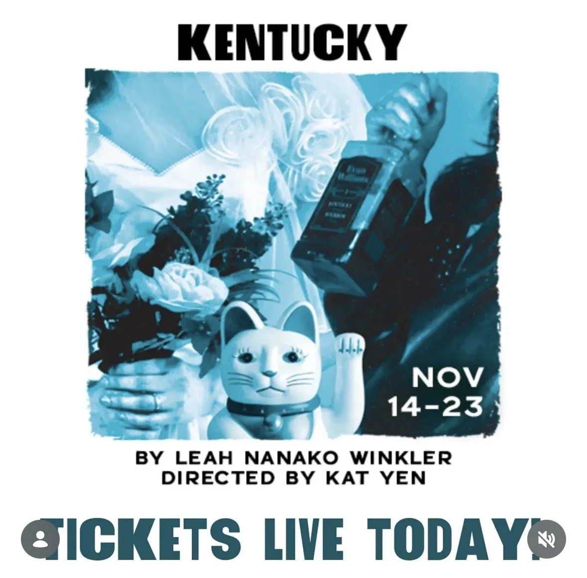 Poster for Kentucky written by Leah Nanako Winkler and directed by Kat Yen. Performed at Fordham Theatre