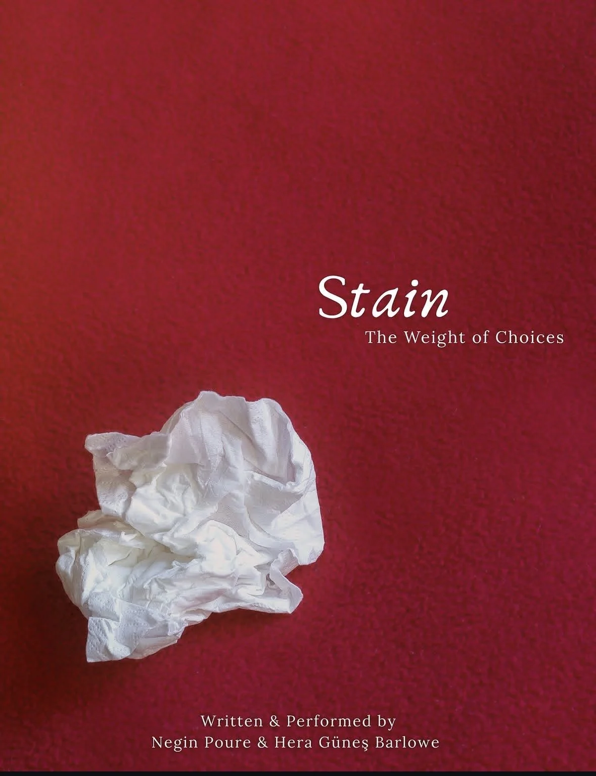 Poster for the staged reading of Stain at THE TANK NYC.