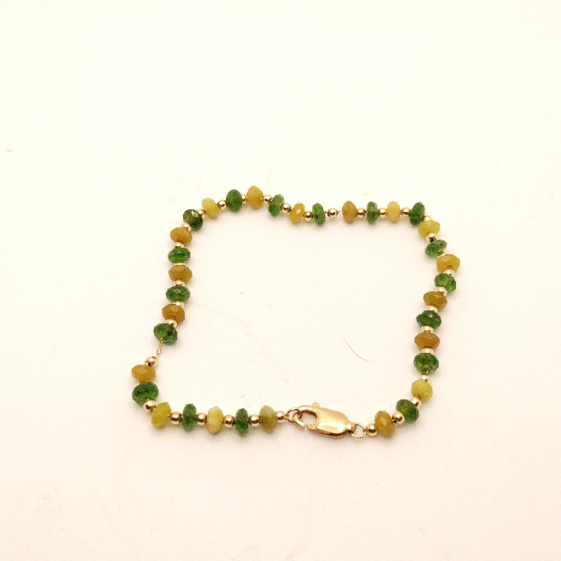 1971 Chrome Green & Yellow Diopside Bracelet