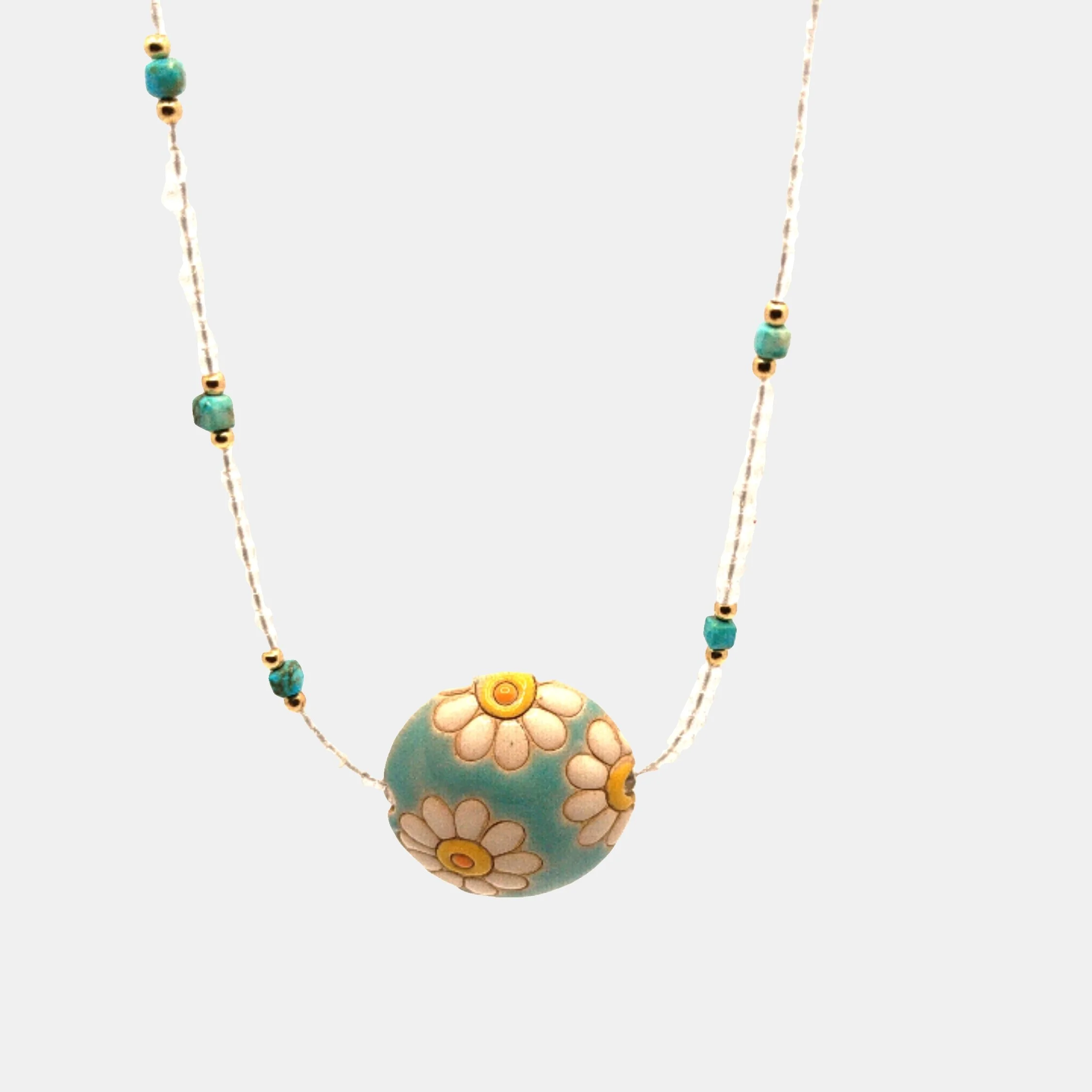 Fleur Crystal Quartz Necklace & Daisy chain pendant