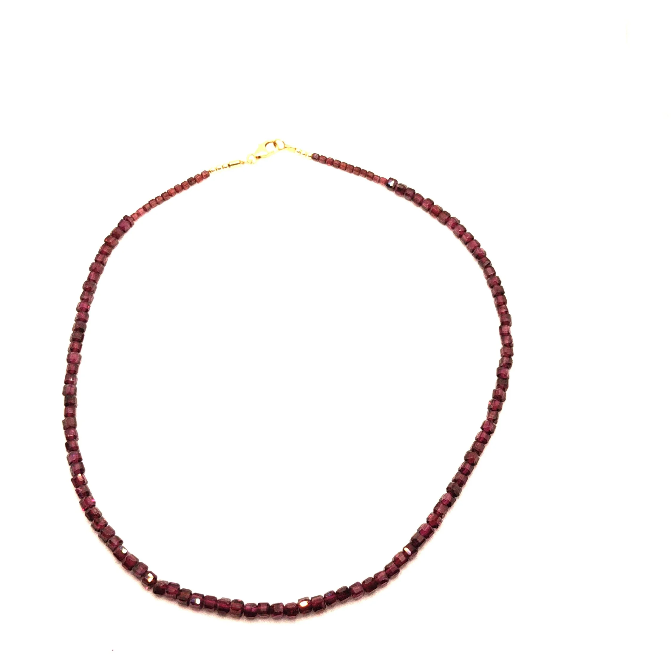 Garnet Cubed Necklace