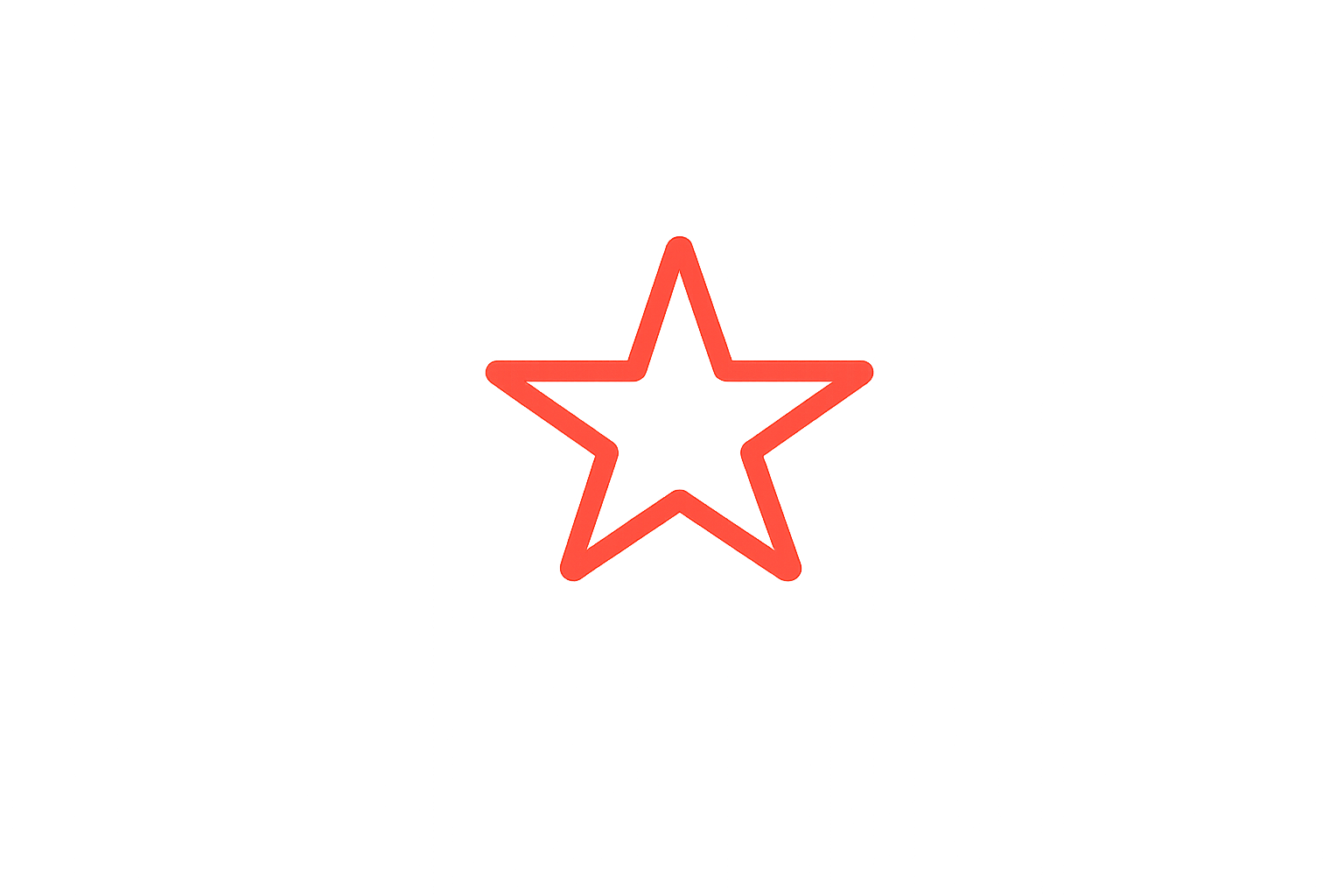 Red neon star outline on a gray background.