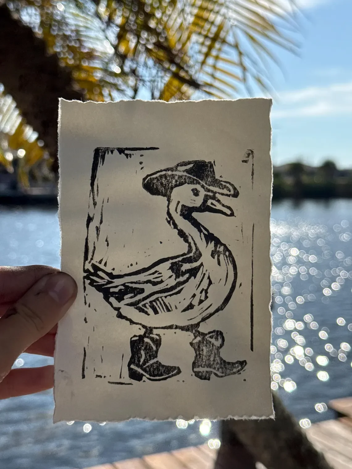 cowboy goose 4x6 print
