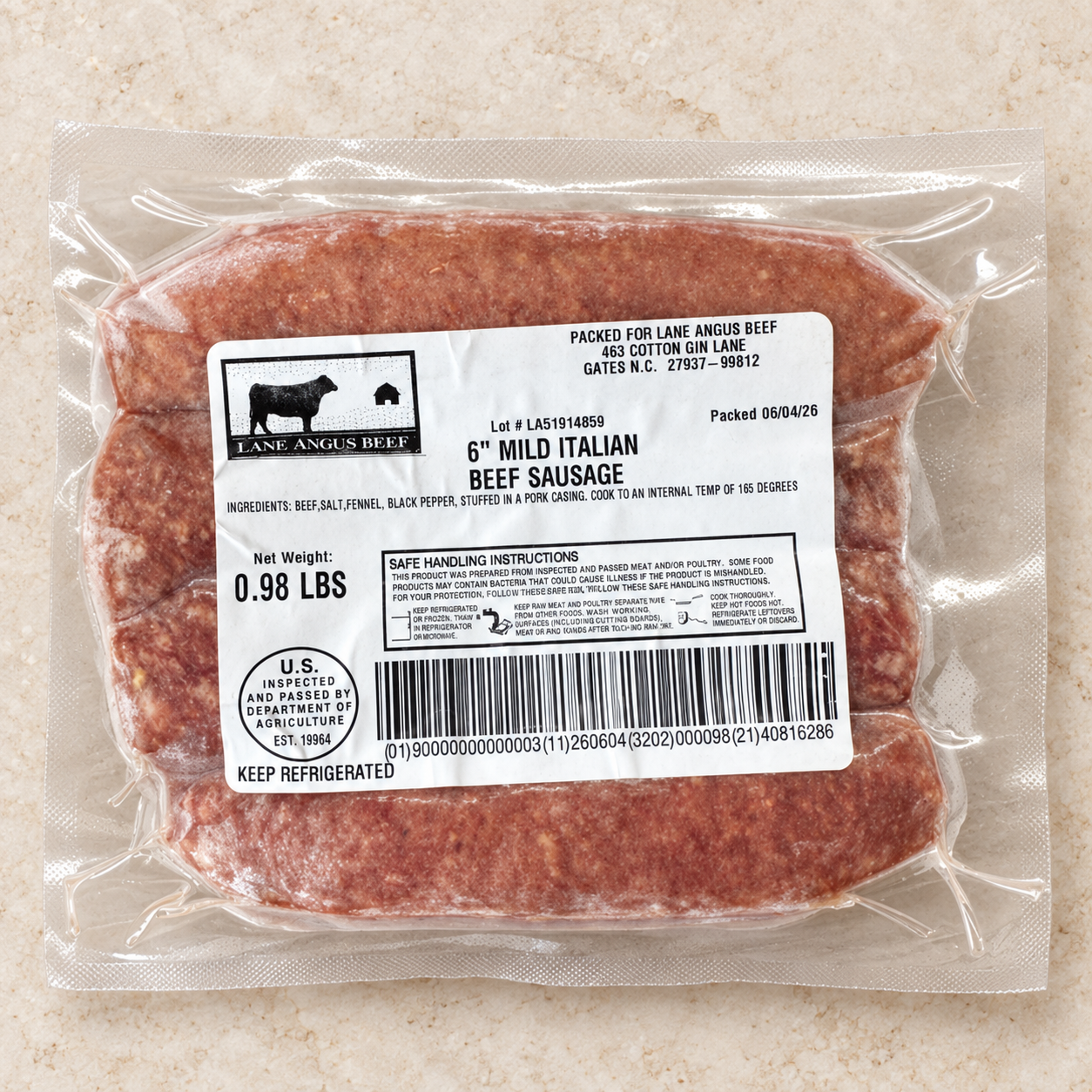 Italian Beef Sausage - Mild