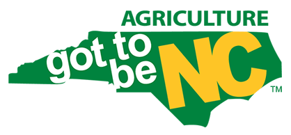 Logo of North Carolina agriculture, featuring the outline of North Carolina with the text 'got to be NC' and 'AGRICULTURE' at the top.