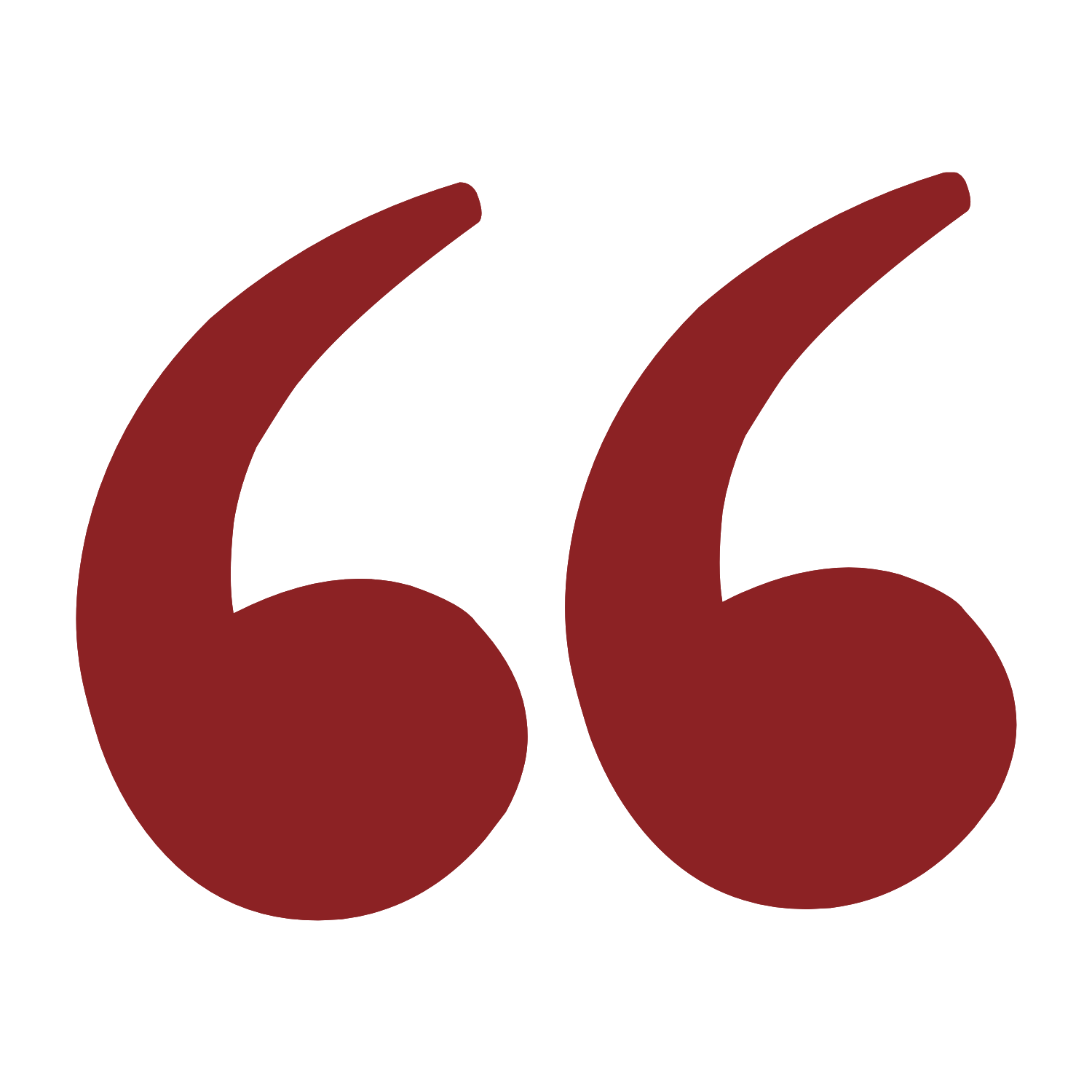 Large red quotation mark symbols on a black background.