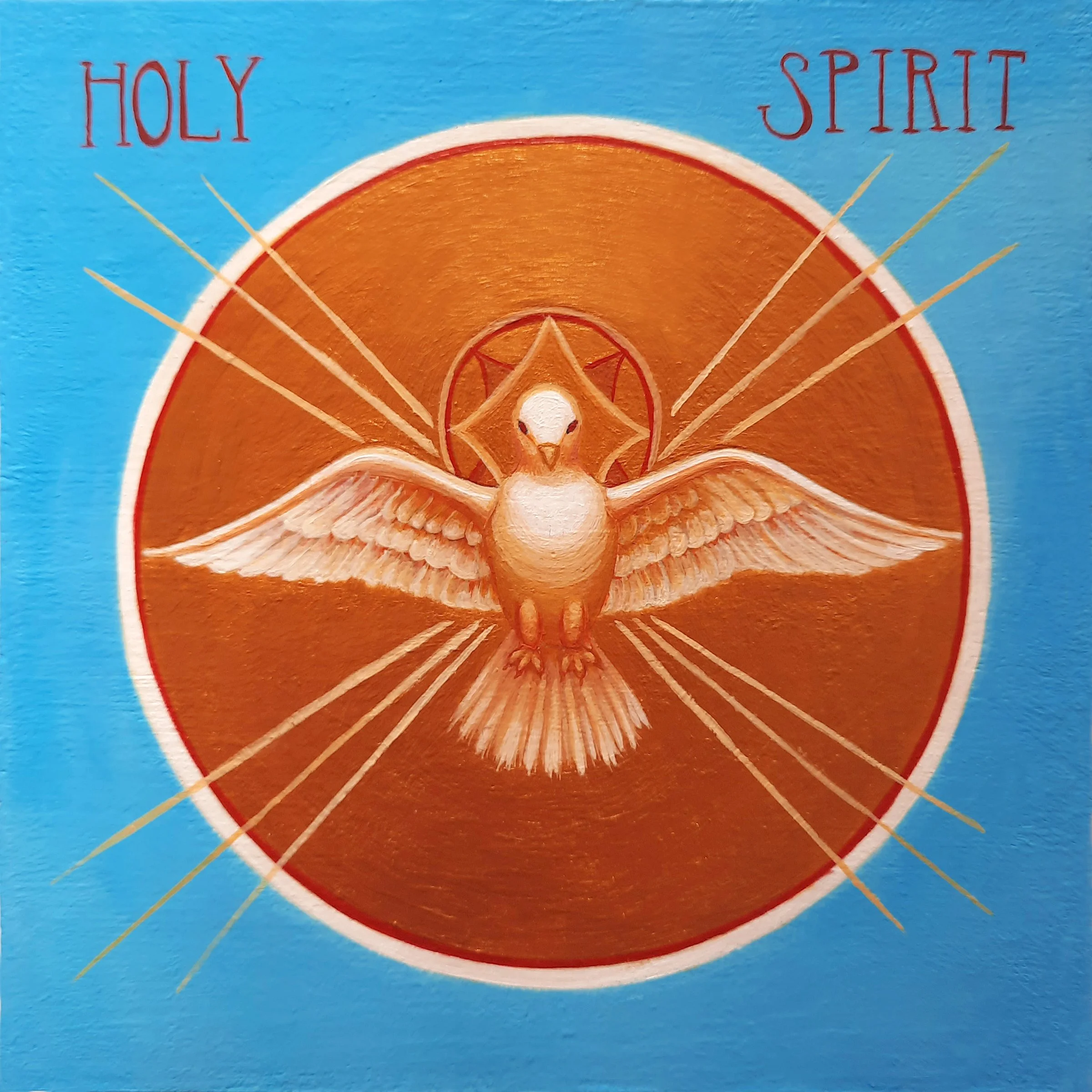 The Holy Spirit.
6 x 6 x 0.75 inches (15 x 15 x 2cm), acrylic paint on wood panel, 2021. Privately commissioned icon. 
