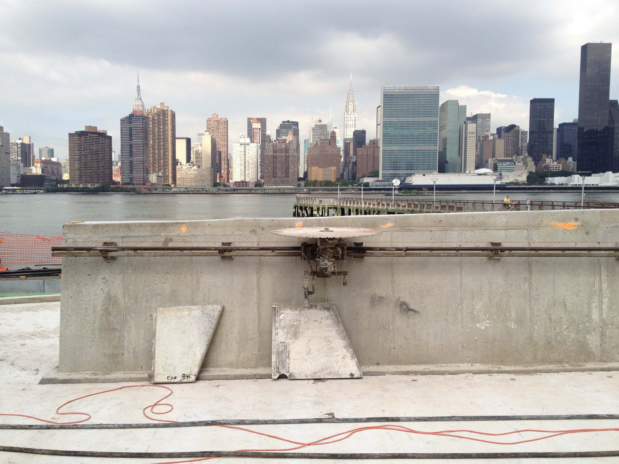 Tracking saw setup on a vertical surface