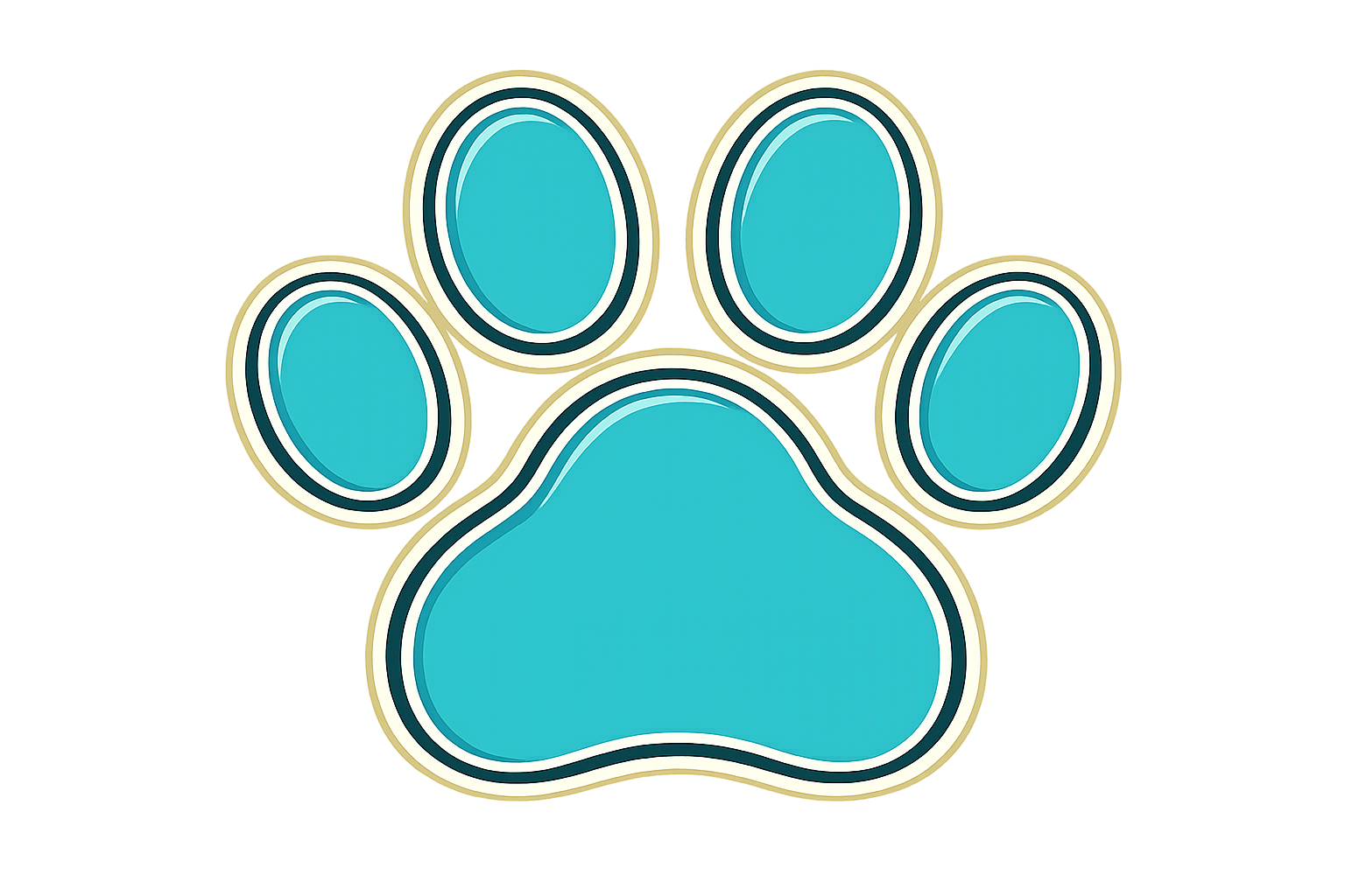 Tailwaggers Learning Center teal paw print logo representing South Florida's dog agility training club and community.