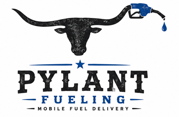 Logo of Pylant Fueling, featuring a longhorn steer with a fuel nozzle for a horn, and the text 'PYLANT FUELING' with a star and the tagline 'Mobile Fuel Delivery'.