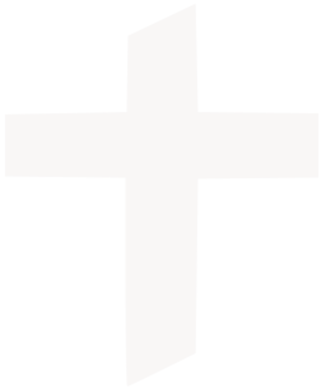 3D beige cross with a shadow on a black background.