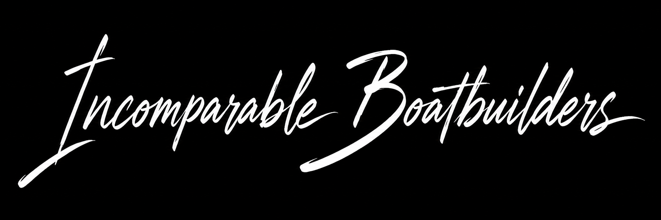 Stylized white text on a black background that reads 'Incomparable Boybuilders'.